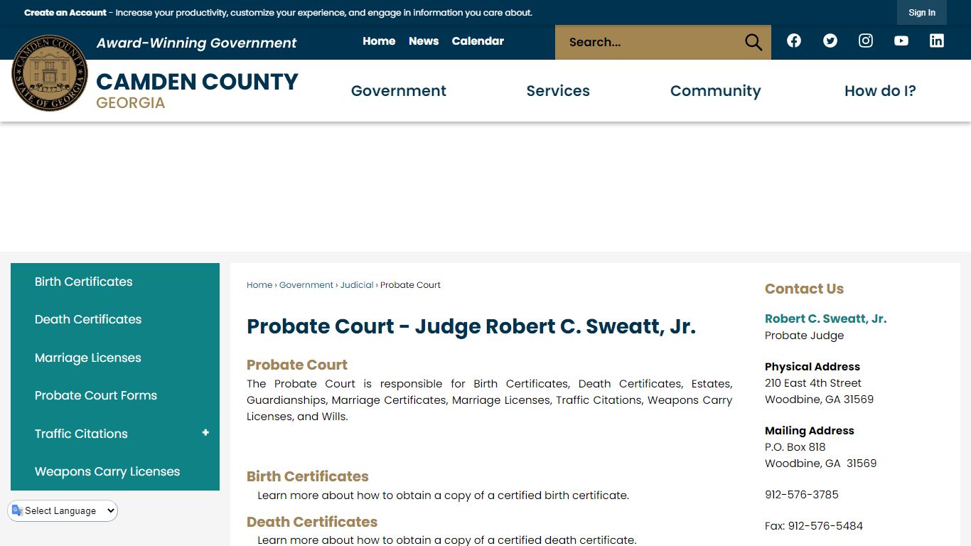 Probate Court - Camden County, GA - Official Website